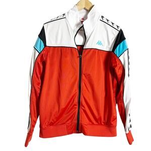 Kappa Banda Merez Men’s Red Colorblock Zip Up Track Jacket Size Small